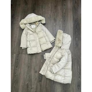 Áo khoác parka Be cổ lông mũ tháo rời ovvs cho bé