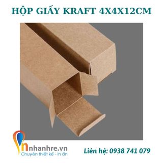 Hộp giấy, hộp giấy kraft 50,100 hộp đựng son, đựng nước hoa chiết 4x4x12 cm giá rẻ, chất lượng - INNHANHRE