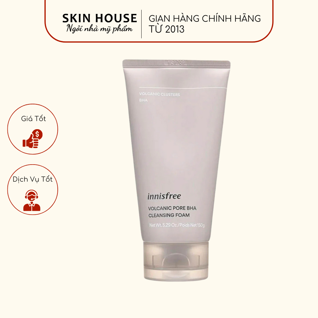 Sữa Rửa Mặt Tro Núi Lửa Innisfree Jeju Volcanic Pore Cleansing Foam EX 150ml