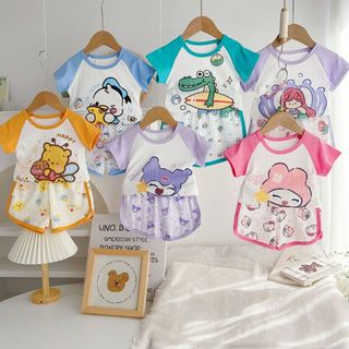 Bộ hè cotton hoạ tiết hoạt hình đáng yêu cho bé A1817 - TOPZKIDS