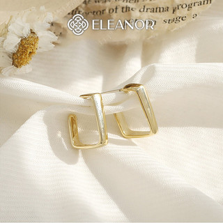 Bông tai nữ chuôi bạc 925 Eleanor Accessories hình vuông khuyên tai basic phụ kiện trang sức 2235