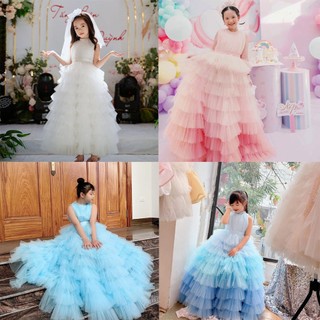   HỎA TỐC  Sẵn 9-50kg  Váy đầm xoè công chúa thiết kế layer tầng dài cho bé gái siêu xinh - Tuna House For Princess 