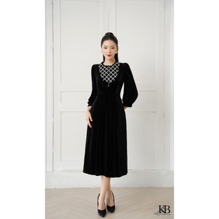 Maxi NHUNG can ngực nơ trước dáng xoè KB CHOOSE TO SHINE XL102