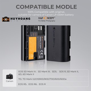 Pin K&F LP-E6NH Dùng Cho Canon 60D,70D, 77D, 80D, 6D, 7D, 7D Mark II ,5D Mark II, 5D Mark III