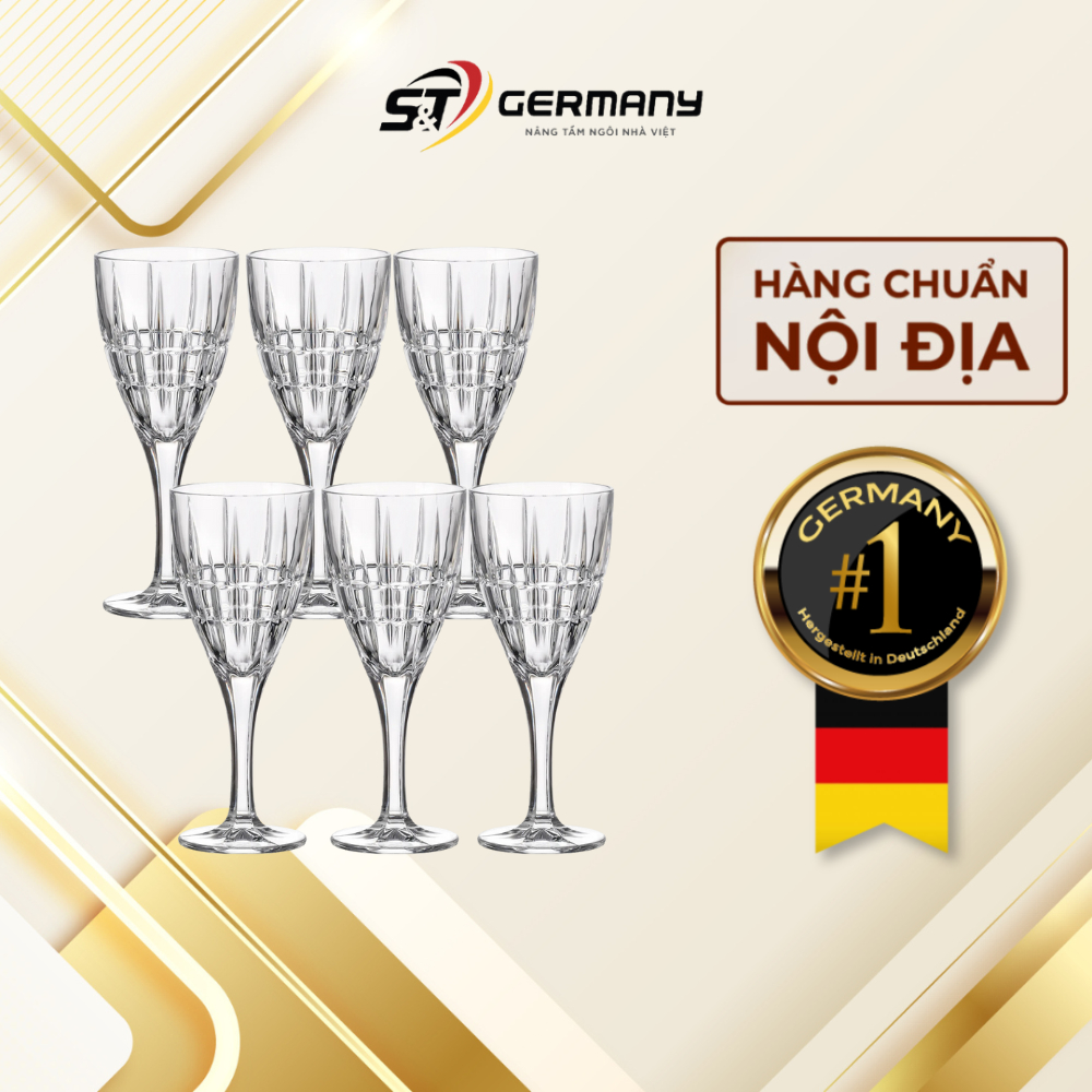 Ly rượu vang pha lê Bohemia Dover nội địa Séc bộ ly uống rượu vang đỏ dung tích 320ml 6 ly GermanySnT HCM 290135