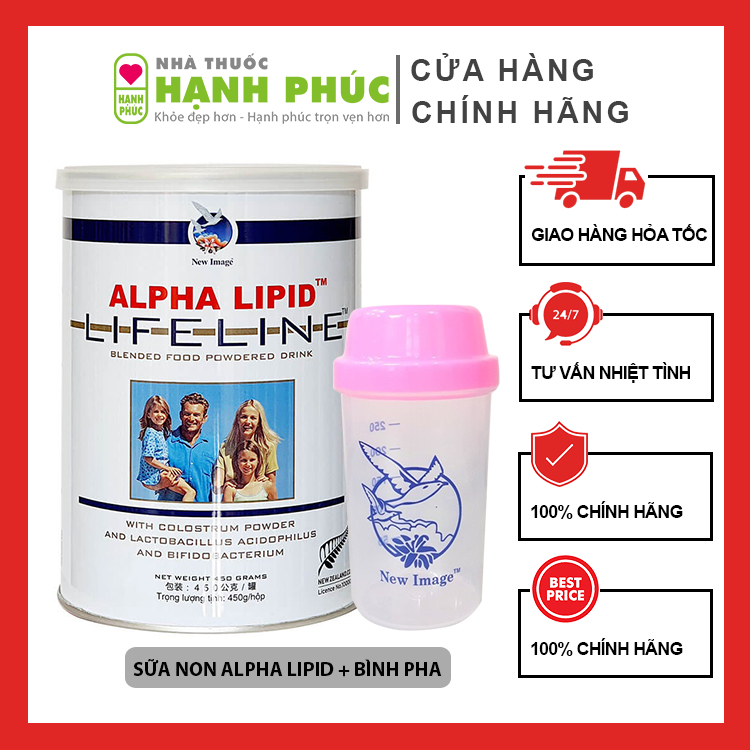 [Combo Sữa + bình] Sữa non Alpha Lipid Lifeline từ New Zealand 450g