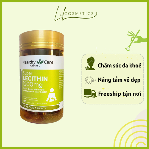 Mầm Đậu Nành Healthy Care Super Lecithin 1200mg (100 viên), Hàng Chính Hãng Úc Lil_C