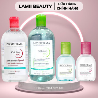 Nước tẩy trang Bioderma Crealine (MẪU MỚI - VỎ CHAI TÁI CHẾ ) / Sebium Pháp 100ml 500ml CHÍNH HÃNG - LAMII BEAUTY