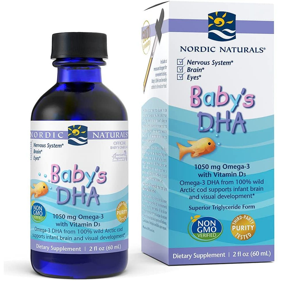 ( T8/24 Thanh Ly)Baby's DHA Nordic Naturals hỗ trợ bổ sung Omega 3, Vitamin D3 cho bé từ sơ sinh