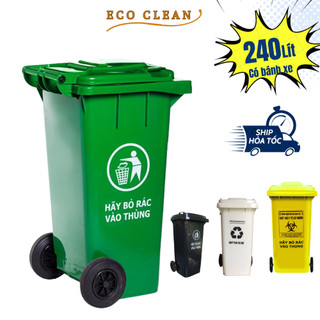 Thùng rác y tế, thùng rác công cộng có bánh xe 240l