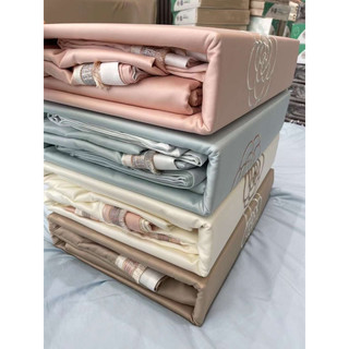 Set Chăn Ga Gối Lụa Thêu Hoa Channl Cao Cấp (set 4 món )