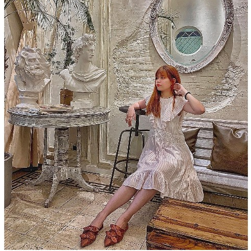 Thanh lý - Đầm MARC màu trắng sọc, size M