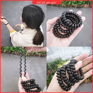 Set 5 cột tóc lò xo màu đen