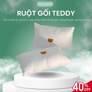 Gối nằm Mịn Decor thêu gấu form cao bông gòn cao cấp mềm mại thoáng mát