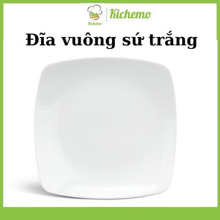 Đĩa vuông sứ trắng trơn Dĩa vuông gốm sứ cao cấp