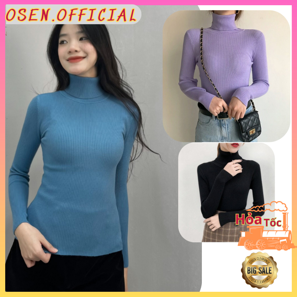 MS007 Áo Len Tăm Nữ Ôm Body Cổ 5 Phân Mềm Mịn Hàng Quảng Châu Cực Xinh Loại F1 Quảng Châu