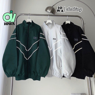 Áo khoác dù wzs thêu phản quang unisex nam nữ chất dù 2 lớp, áo khoác bomber cổ đứng thêu logo form rộng ulzzang iowa