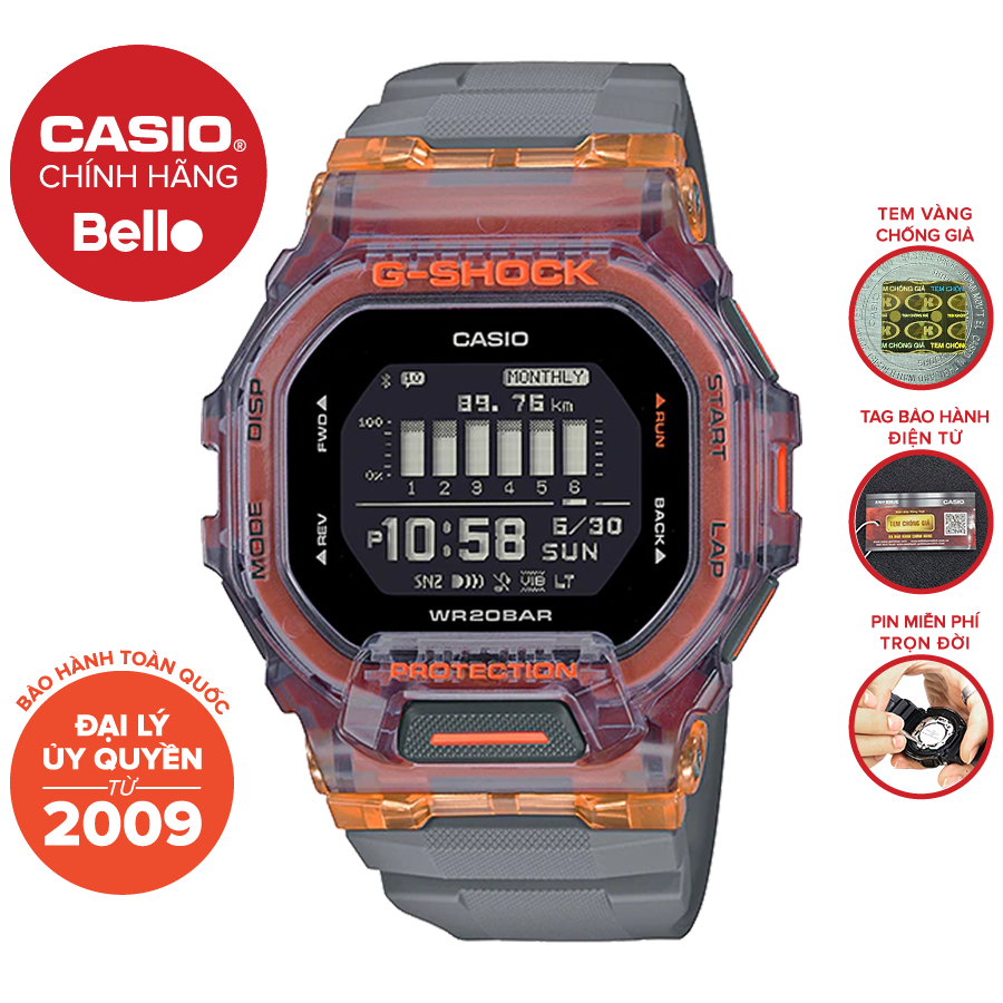 Đồng hồ Nam Dây nhựa Casio G-Shock GBD-200SM-1A5DR chính hãng bảo hành 5 năm Pin trọn đời