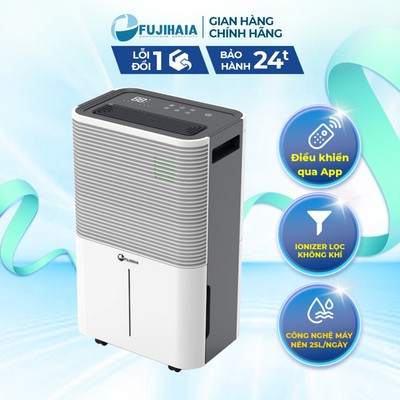 Máy hút ẩm công nghệ máy nén FUJIHAIA DH25W Công suất 25L/ngày-Ionizer lọc không khí -Điều khiển app