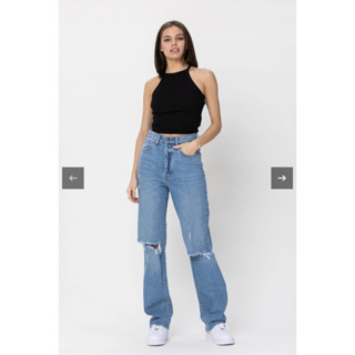  Quần jean cạp cao rách gối 2cai A320 