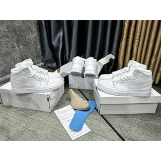 Giày Sneaker Air Jd 1 Mid Triple White LikeAuth