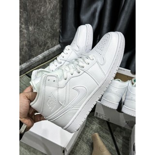 Giày Sneaker Air Jd 1 Mid Triple White LikeAuth