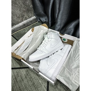 Giày Sneaker Air Jd 1 Mid Triple White LikeAuth