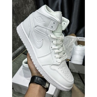 Giày Sneaker Air Jd 1 Mid Triple White LikeAuth