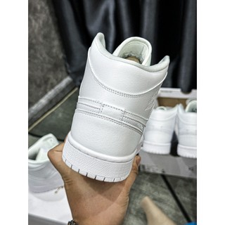 Giày Sneaker Air Jd 1 Mid Triple White LikeAuth
