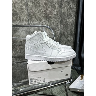 Giày Sneaker Air Jd 1 Mid Triple White LikeAuth