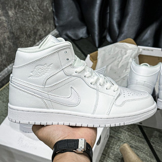 Giày Sneaker Air Jd 1 Mid Triple White LikeAuth