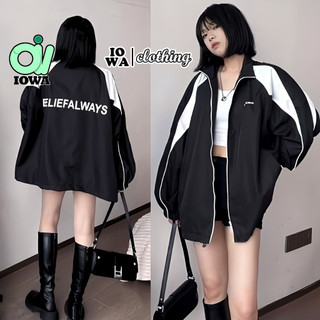 Áo khoác dù belief always unisex nam nữ chất dù 2 lớp, áo khoác bomber cổ đứng phối tay form rộng in chữ ulzzang iowa