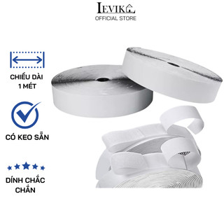Băng dính nhám, băng dính gai,velcro có keo sẵn , màu trắng loại 3cm -1 mét