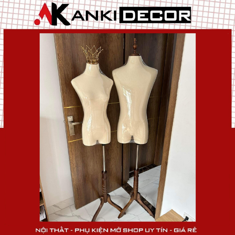 Manocanh nam không tay có đùi, Manocanh nam nửa người có đùi, canh nam không tay bọc vải Anki Decor