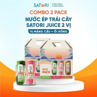 Pack 2 vị nước trái cây Satori Juice nhiều sự lựa chọn 250ml