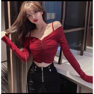 Áo thun crop top dún ngực H030