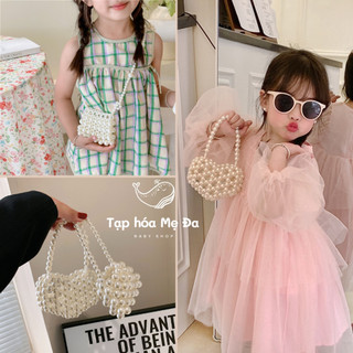 Túi xách mini/túi cầm tay/đeo chéo kết ngọc trai nhân tạo cho bé handmade thủ công phong cách Retro nhiều mẫu mới 2024