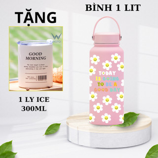 Bình giữ nhiệt thể thao 1 lit, khắc tên yêu cầu, woto