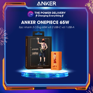 Sạc Anker One piece ACE PowerPort 3 Cổng 65W ( 2 Usb + 1 Usb C) - Mã A9521 sạc nhanh 65W- Bảo hành 6 tháng