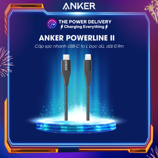 Cáp sạc nhanh ANKER PowerLine+ II USB-C to L bọc dù, dài 0.9m A8652 - Bảo hành 12 Tháng