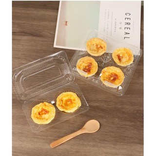 Hộp nhựa đựng bánh tart trứng 2 ô và 4 ô set 10c
