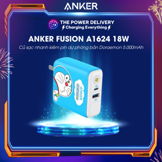  Củ Sạc Nhanh Kiêm Pin Dự Phòng Anker bản Doraemon 5.000mAh - Fusion A1624 Sạc Nhanh IQ3 PD 18w - Bảo hành 6 tháng 