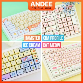 Keycap nút bàn phím XDA Hamster Ice Cream Cat Meow 9mm PBT nhiều màu dễ thương cho bàn phím cơ