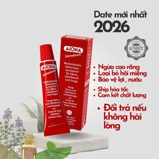 Kem đánh răng ajona 25ml của Đức trắng răng ngừa cao răng và hình thành mảng bám hiệu quả