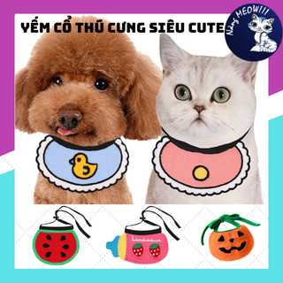 Yếm cổ thú cưng, yếm ăn thêu họa tiết siêu cute
