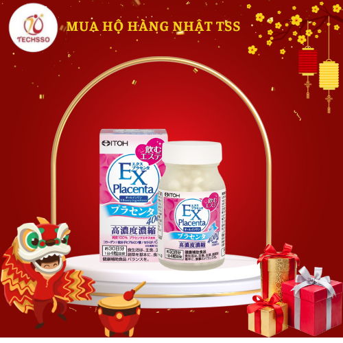 Collagen EX Placenta, Viên uống đẹp da nhau thai EX Placenta Itoh, viên uống bổ sung Placenta EX sô 1 Nhật Bản 120 viên