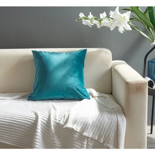 Gối tựa lưng sofa vải nhung 45cmx45cm, gối ôm, gối vuông tựa văn phòng, vỏ gối nhung mềm nịn có khóa kéo