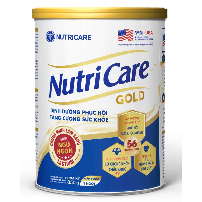 Sữa bột Nutricare gold 850g đinh dưỡng cho người lớn tuổi