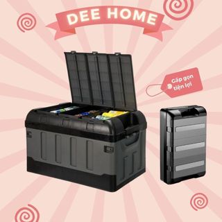 Hộp đựng đồ cắm trại dã ngoại deehome, thùng đựng đồ du lịch cốp xe ô tô, thùng để cốp xe ô tô gấp gọn