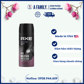 Xịt khử mùi nam axe black night black caramel & vanilla 48h 150ml